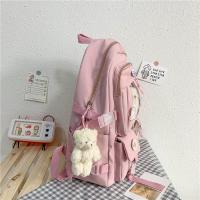 Mochila Kawaii De Japón Para Niñas De Escuela High School Con Múltiples Bolsillos Mochila Harajuku Para Mujeres De Nylon Resistente Color Negro Azul Blanco Rosa Morado - details 13