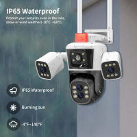 Cámara De Seguridad IP Exterior 8K 16MP WiFi Con Zoom 10X Cuatro Lentes PTZ Vigilancia Inteligente CCTV Detección De Movimiento Cámara Doméstica Black - details 8