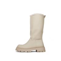 Botas de Lluvia forrado de pelo con plataforma jf9891 Beige y Negro - details 3