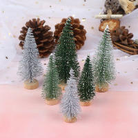 3 Piezas Árbol De Navidad Mini Pino Con Base De Madera Decoración De Mesa Para El Hogar Miniaturas S/L (7/9cm ) Estilo Pastoral - details 3