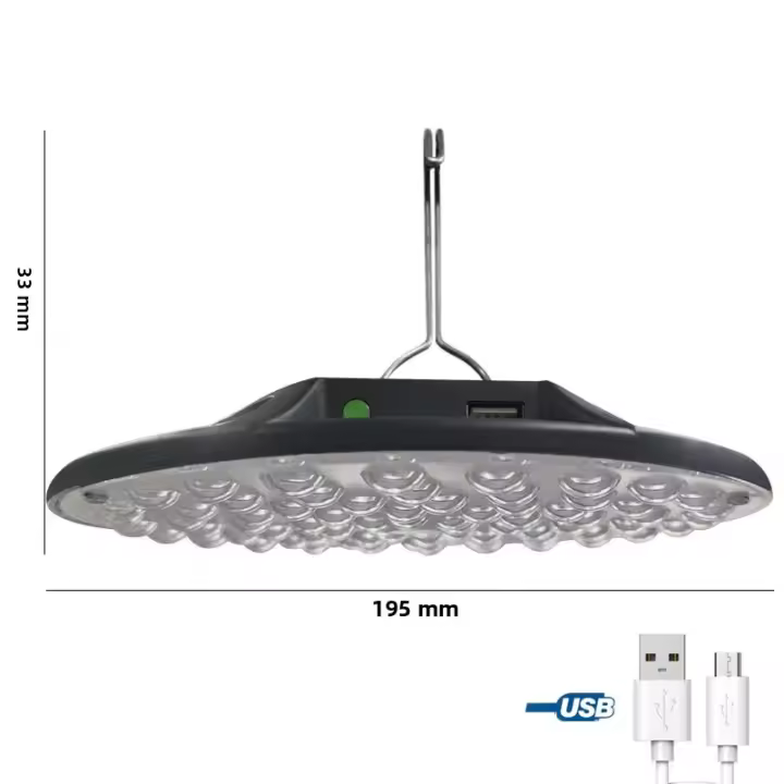 Lámpara De Camping LED Recargable 200W Luz Fuerte Portátil Para Emergencias Y Pesca Linterna De Mano Duración De Iluminación >12h Material ABS - 1