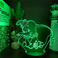 Lámpara De Noche LED 3D Dumbo Cartoon Para Decoración De Habitación Infantil Lámpara De Escritorio Cambio De Color Regalo - details 5