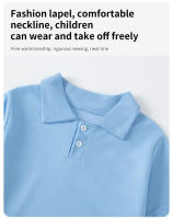 Camisa POLO Para Niños Y Niñas De Color Sólido Moda Elegante Con Cuello En V Manga Corta Cómoda Para Verano Talla True Fit - details 4