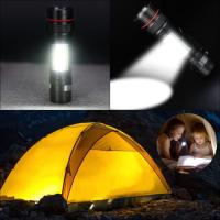 2PCS Linterna LED Recargable, 1500LM Enfoque Ajustable Linterna Impermeable con Luz Lateral, Mini Linternas COB Luz 3 Modos para Camping, Caminar, Regalos - details 0