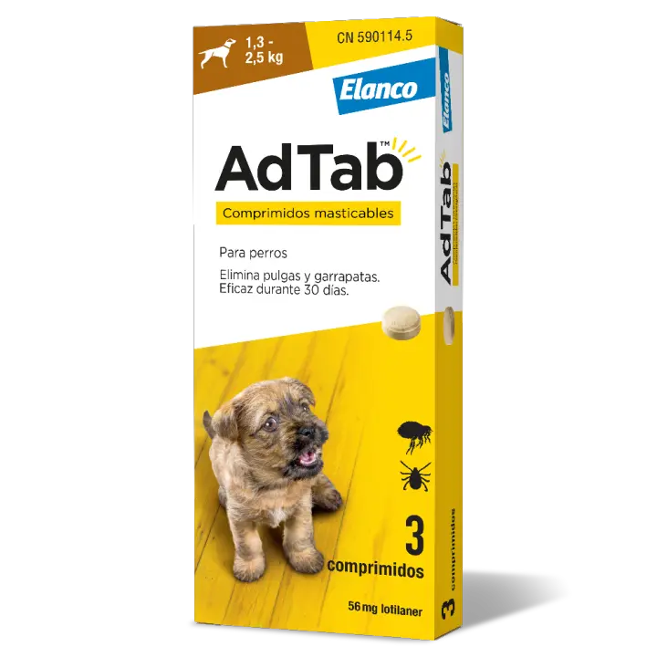 ADTAB 56,25mg Perro (1,3 a 2,5 kg) (3 comprimidos) - 1