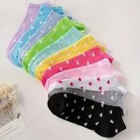 Calcetines De Tobillo Con Estampado De Corazones Para Mujer Calcetines De Candy Colored Para San Valentín Poliéster Y Spandex - details 3
