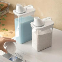 Dispensador De Detergente De Lavandería Airtight Caja De Almacenamiento De Polvo Transparente Contenedor De Líquido Para Detergente Con Tapa - details 3