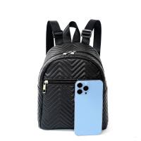 Mochila De Moda Para Mujer Mini Chevron Cuadrada Con Cierre De Cremallera Material PU Con Lining De Poliéster Estilo Exterior - details 4