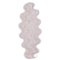 Extensiones De Cabello Sintético Body Deep Wave Ombre Rubio Plateado 24 Pulgadas Rizado Agua Ondulado Tejido Crochet Para Crear Coletas Para Negras - details 3