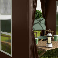 Gazebo 2x2m with 4 Paredes laterales y Ventanas, Protección UV, tienda de Jardín con Bolsa de Transporte incluida, Canvas Oxford de Maple Fuerte, Blanco - details 1
