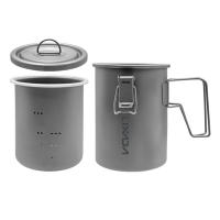 Lixada Sartén De Arroz Multifuncional Para Camping Y Viajes Titanium Resistente Al Desgaste Con Utensilios De Cocina Para 1-2 Personas - details 0