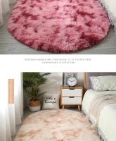 VIKAMA Alfombra De Silla De Seda Longa Teñida Nórdica Para Dormitorio Y Sala De Estar Alfombra Oval Sencilla Moderna Antideslizante Y Resistente Al Desvanecimiento Para Adultos - details 16