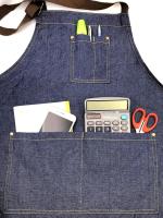2 x Denim Jean ajustable cocina delantal con grandes bolsillos para mujeres hombres para cocinar barbacoa parrilla café camarero chef delantal - details 1