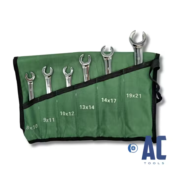 AC Tools Estuche con 6 llaves fijas abiertas para racor y latiguillos - racores - 1