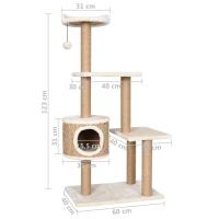 vidaXL Árbol para gatos con poste rascador 123 cm hierba marina - details 7