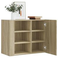 vidaXL Armario de pared madera de ingeniería 75x35x60 cm en color Roble Sonoma/Roble ahumado/Marrón roble y más | almacenamiento funcional diseño moderno para baño dormitorio sala - details 0