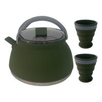Cacerola De Silicona 1.5L Con Manija Pote De Agua Desplegable Fiambrera De Acero Inoxidable Para Camping Y Senderismo - details 6