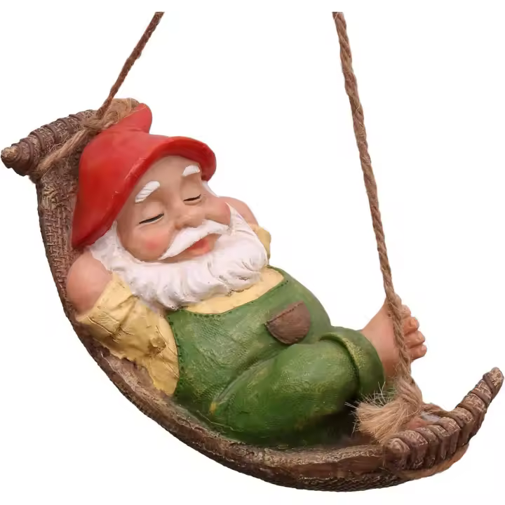 Adornos de Jardin Gnomo Decoración, Resina Impermeable, Ornamento Colgante para Césped al Aire Libre o Regalo para Niños, Estatuas de Jardín - 1