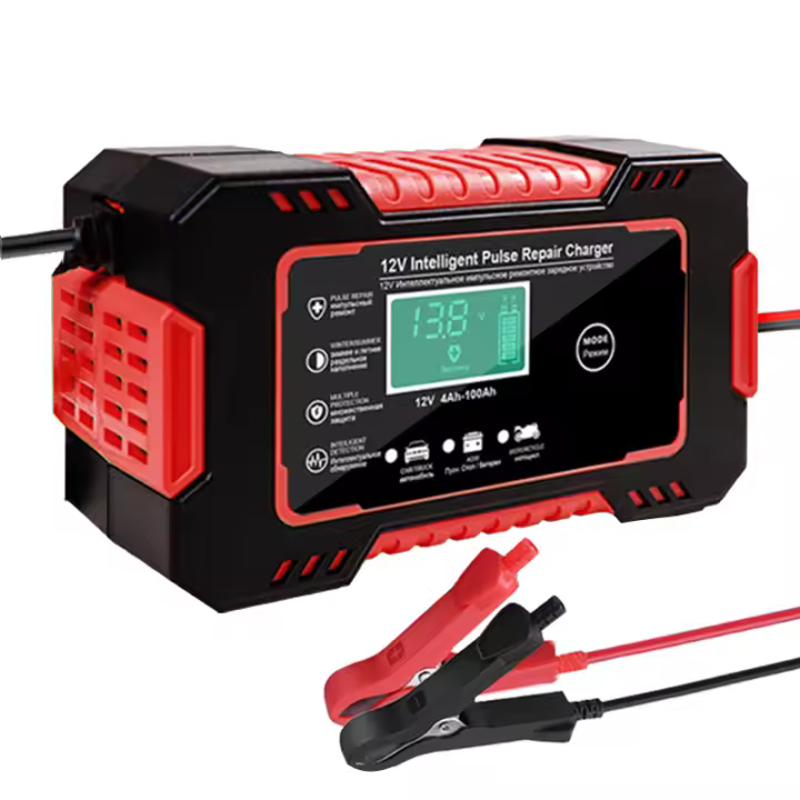 Cargador De Batería De Coche EAFC Automático Completo 12V Con Pantalla Digital Reparador De Energía Para Baterías Ácidas Secas Y Húmedas - 1