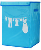 Cesto Jocca para la ropa sucia con tapa, desmontable y plegable en color azul o morado. Cajas de poliéster para la colada de fácil almacenaje con 50 cm de alto y 35 cm de ancho - details 2