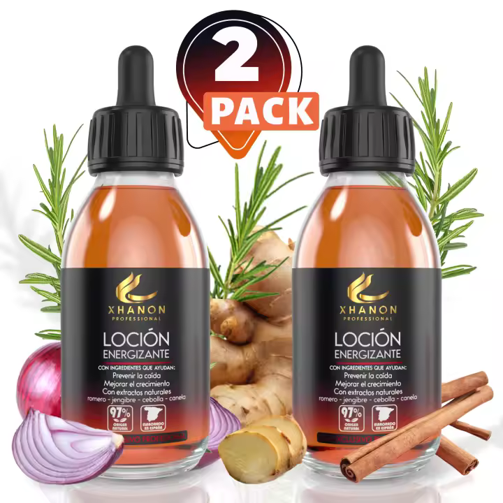 Aceite con Romero para el Crecimiento del Cabello - Fórmula 97% de Origen Natural - Con extractos Vegetales - Loción energizante - Romero Canela Jengibre Cebolla (x2 PACK) - 1