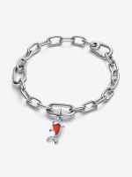Pandora - Charm Colgante Mini de Pez koi de cristal de Murano Rojo-Plata de Lei - details 1