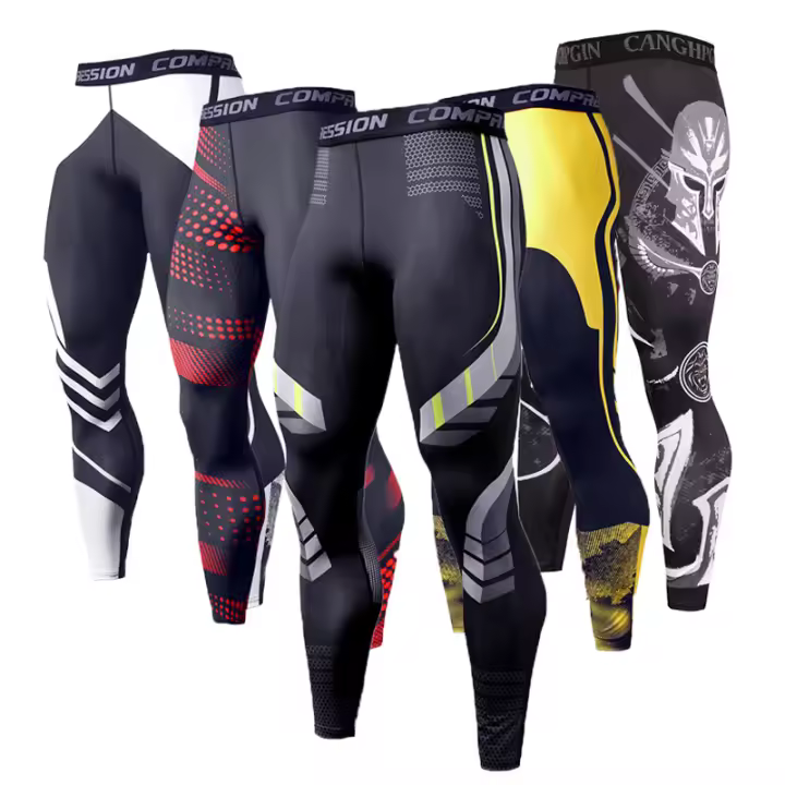 Pantalones De Rendija Para Correr Para Hombre Deporte Secado Rápido Gimnasio Fitness Tiras De Entrenamiento Correr Deportes Pantalones Compresión - 1