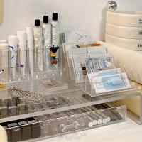 Organizador De Maquillaje Multifuncional De Plástico Transparente Con 7 Slots Para El Hogar La Oficina El Baño Y La Mesa De Vestir Caja De Ordenamiento - details 0