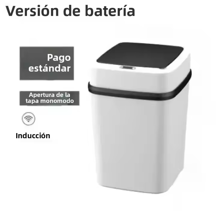 Bandeja Inteligente De 15L Con Sensor Automático Cubierta Impermeable Reciclaje Para Cocina Baño Hogar Contenedor De Basura Ecológico Rectangular - 1