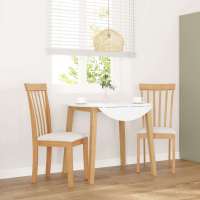 vidaXL Sillas de comedor con cojines 2uds madera maciza caucho en color Blanco y marrón/Natural y crema/Blanco y más | cómodas modernas ergonómicas para comedor cocina salón hogar - details 1