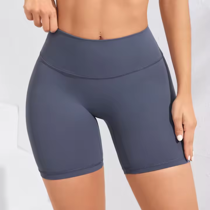 Shorts De Yoga Para Mujer Fitness Running High Waist Quick Drying Squat Proof Ciclismo Workout Gym Terciopelo Negro - 1