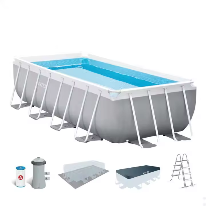 Intex Piscina Rectangular Con Marco Sobre El Suelo Acero Prism 488x244x107 Cm - 1