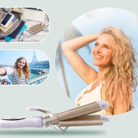 Rizador De Pelo Automático Con Tres Tubos Herramienta De Enrollado Para Cabello Seco Temperatura Máxima De 220 °C - details 0