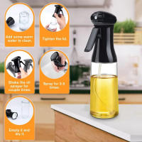 Leeseph Nueva Botella De Aceite Ecológica De 200ml Con Interruptor a Prueba De Polvo Para Cocinar Air Fryer BBQ Cocción Al Horno - details 1