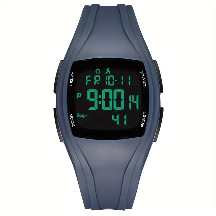 Reloj Digital Para Hombre Deportivo Al Aire Libre Resistente Al Agua Con Pantalla LED Y 5D Pedometro Contador Regulable Reloj Electrónico - 1