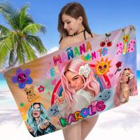 Toalla De Playa Grande Para Niños K-Karol G Manana Sera Bonito Toalla De Baño Y Piscina Absorbente Microfibra Cartoon Summersoft Para Natación - details 1