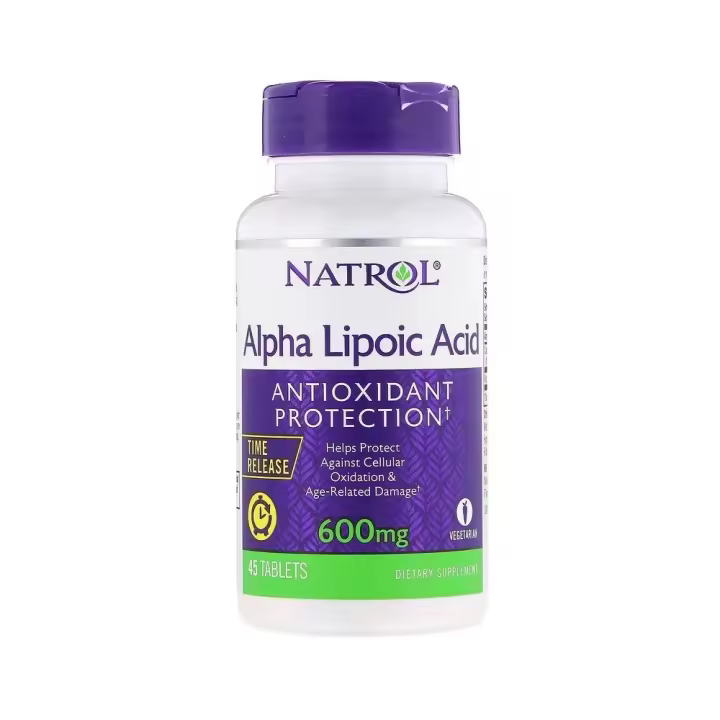 Acido Alfa Lipoico, liberación prolongada, 600mg 45 Tabletas, de Natrol - 1