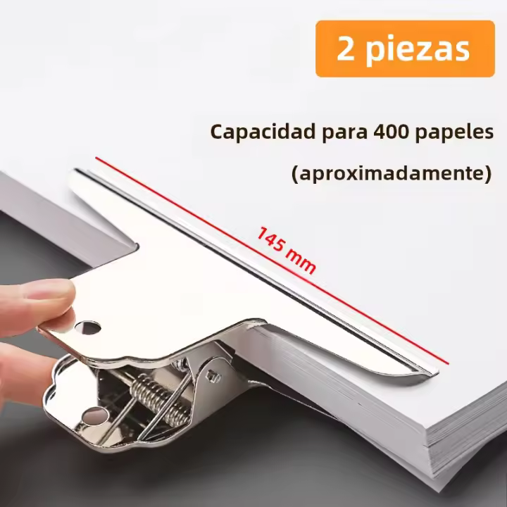 Plegakos De Acero Inoxidable Multiusos Para Escritorio Oficina Hogar Fuerte Encuadernador Clips De Papel Suministros De Papelería - 1