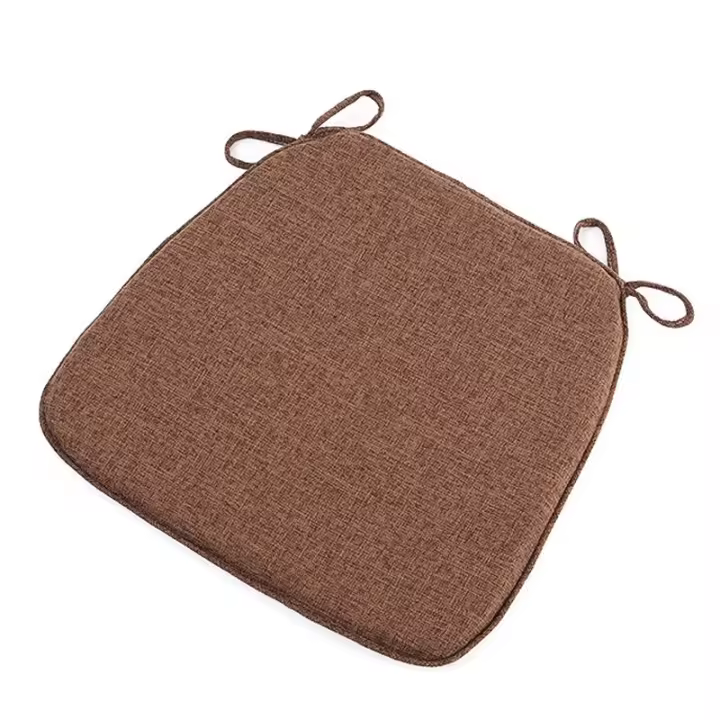 Almohadilla De Silla De Juego De Comedor De Lino En Forma De Herradura Gruesa Desmontable Y Lavable Antideslizante Sillón De Madera Maciza - 1
