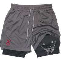 Shorts De Gimnasio Para Hombre Con Estampado De Anime Berserk 2 En 1 Secado Rápido Deporte Yoga Baloncesto Entrenamiento - details 5