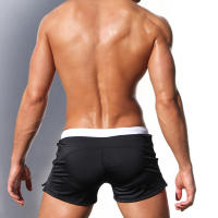 Pantalones De Baño Para Hombre Con Bolsillo Cremallera Y Secado Rápido Transpirables Traje De Baño Corto De Natación De Verano Con Encaje Interior - details 4