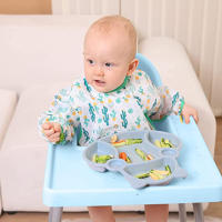 Babero De Silicona Para Bebé Caoon Impermeable Y Libre De BPA Con Manga Larga Estilo Animal Impresión Para Niños De 0 a 6 Años - details 1
