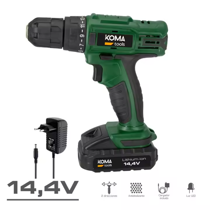 Koma Tools - Maletín Taladro Atornillador Inalámbrico 14.4 1.500mah - 1