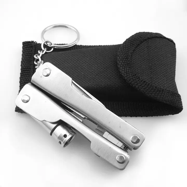 Alicates multifuncionales, alicates multiherramienta, alicates pequeños con luz, mini alicates plegables, suministros para exteriores - 1