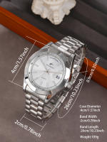 Reloj De Moda Para Hombre Reloj De Pulsera De Acero Inoxidable Reloj De Cuarzo Para Parejas Regalo Para Padre Reloj Casual Diario De Negocios - details 9
