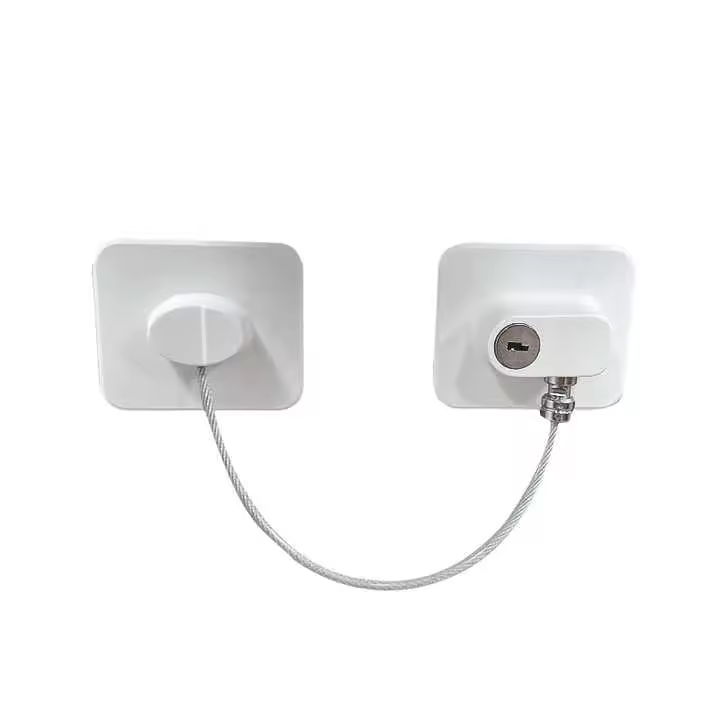 Bloqueo limitador de Cable, llave de desbloqueo, bloqueo de ventana, limitador de Cable, bloqueo de seguridad para niños para cajón de puerta de refrigerador - 1