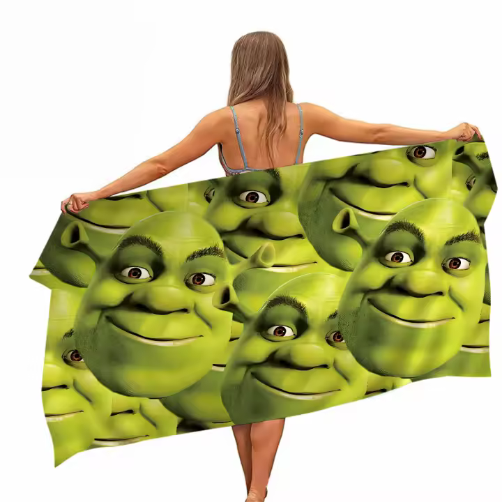 Toalla De Playa Anime S-Shrek Absorbente Y Secado Rápido Microfibra Suave Para Yoga Natación Camping Viajes Senderismo - 1