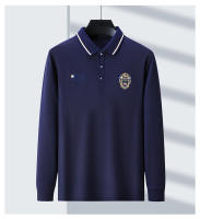 Camisa Polo Casual Para Hombres Con Bordado Manga Larga Color Sólido Moda Top Antigüedad Verano Blusa Regular De Algodónmezcla - details 11