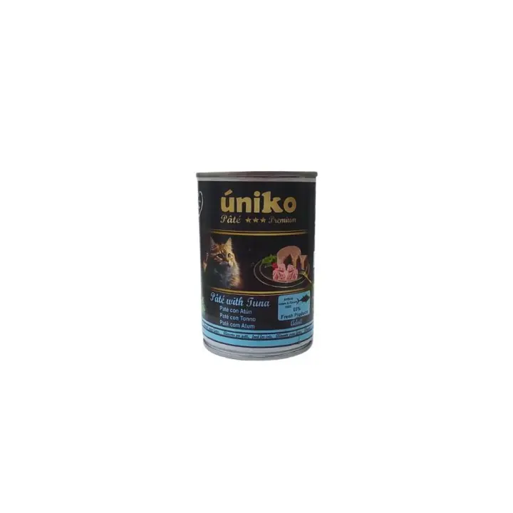 Uniko Cat Pate Premium Atun Pack 6x400gr Comida Húmeda Gatos Natural - 1