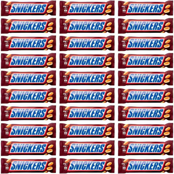 Snickers Chocolatina con Deliciosa Crema de Cacahuete 50g*30 - 1